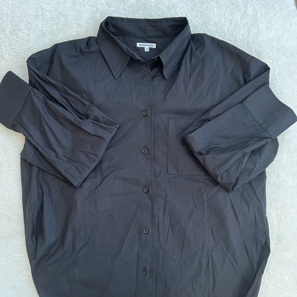 Reformation Will Oversized Shirt | Black 🎉Last One 🎀 NEW - Picture 12 of 13